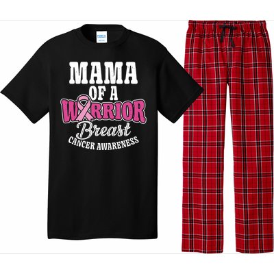 Pink October Mama Of A Warrior Breast Cancer Awareness Gift Pajama Set