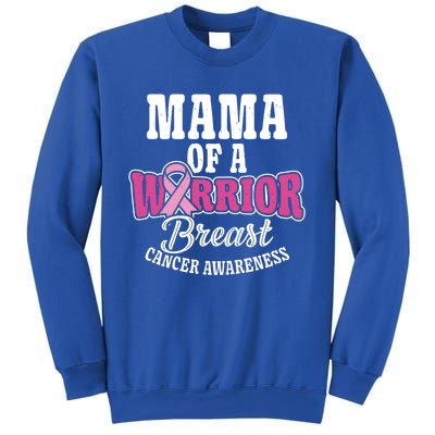 Pink October Mama Of A Warrior Breast Cancer Awareness Gift Sweatshirt