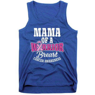 Pink October Mama Of A Warrior Breast Cancer Awareness Gift Tank Top