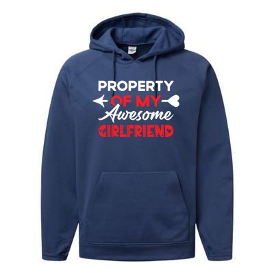 Property Of My Awesome Friend Gift Performance Fleece Hoodie