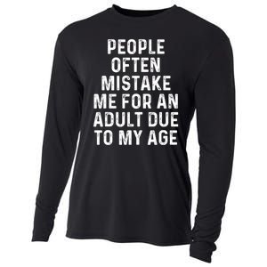 People Often Mistake Me For An Adult Due To My Age Cooling Performance Long Sleeve Crew