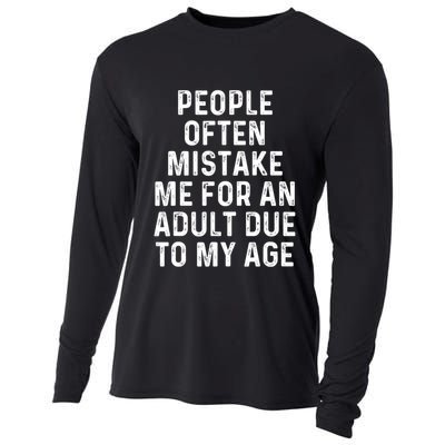 People Often Mistake Me For An Adult Due To My Age Cooling Performance Long Sleeve Crew