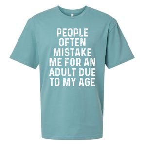 People Often Mistake Me For An Adult Due To My Age Sueded Cloud Jersey T-Shirt