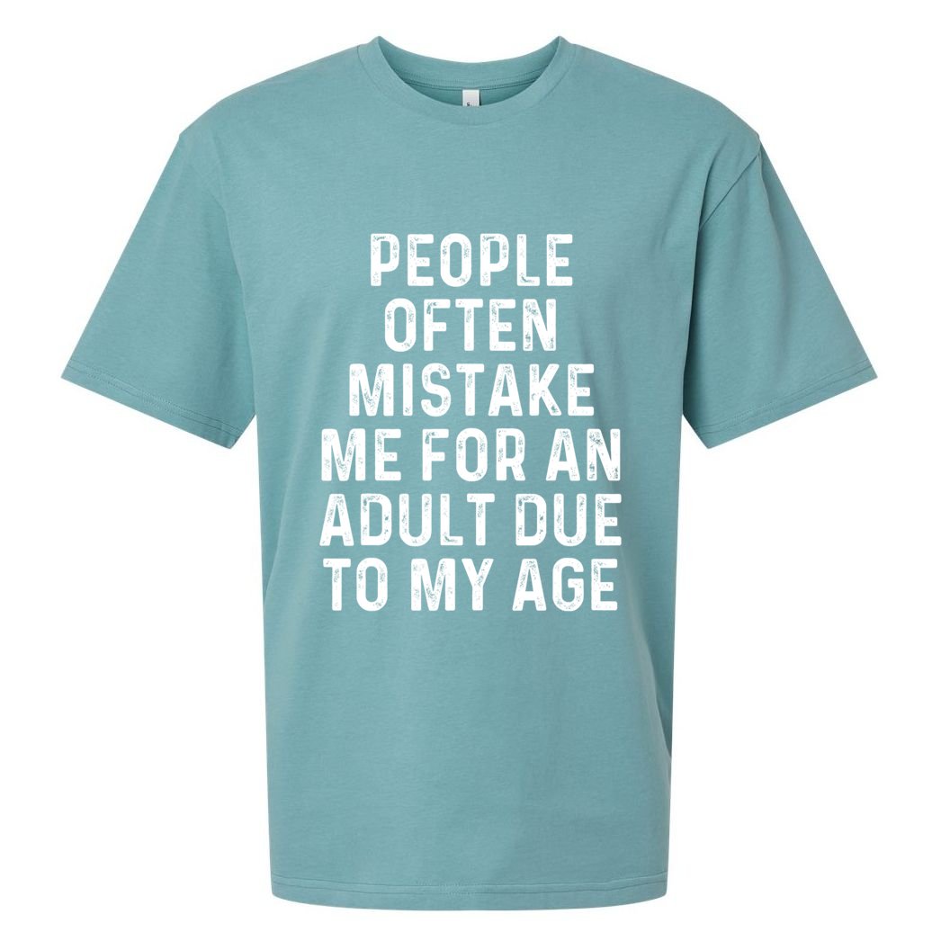 People Often Mistake Me For An Adult Due To My Age Sueded Cloud Jersey T-Shirt