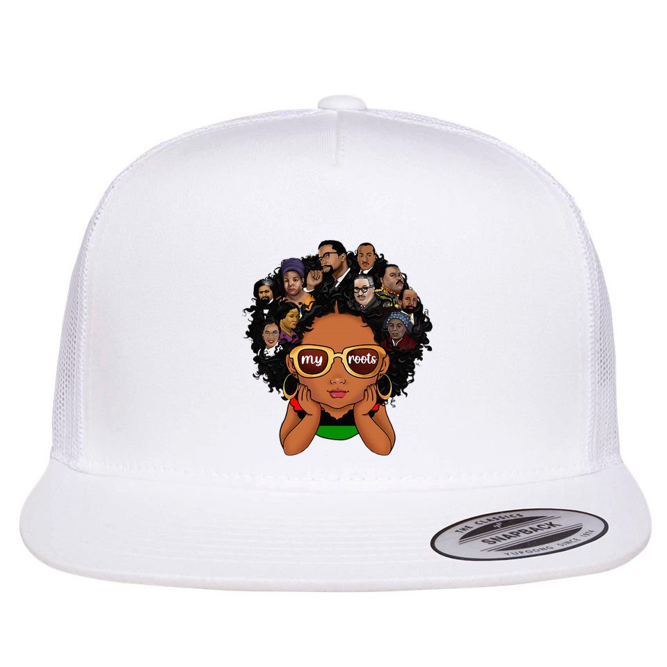 Proud Of My Roots Bhm Black Pride Black Melanin Flat Bill Trucker Hat