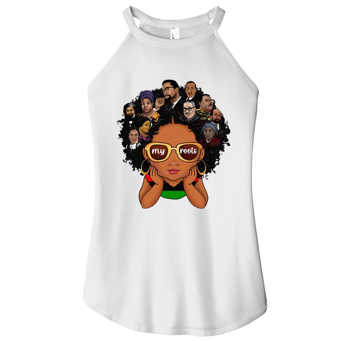 Proud Of My Roots Bhm Black Pride Black Melanin Women's Perfect Tri Rocker Tank