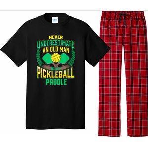 Pickleball Old Man Tee Funny Quotes Humor Sayings Retirement Pajama Set