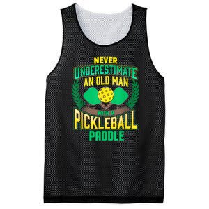 Pickleball Old Man Tee Funny Quotes Humor Sayings Retirement Mesh Reversible Basketball Jersey Tank