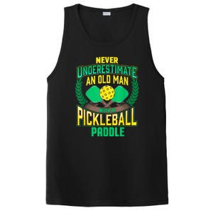 Pickleball Old Man Tee Funny Quotes Humor Sayings Retirement PosiCharge Competitor Tank