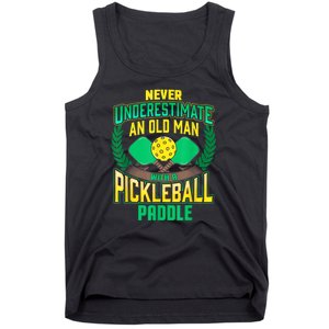 Pickleball Old Man Tee Funny Quotes Humor Sayings Retirement Tank Top