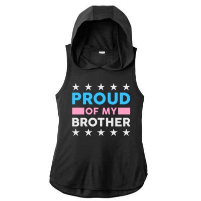 Proud Of My Brother LGBT Pride Ladies PosiCharge Tri-Blend Wicking Draft Hoodie Tank