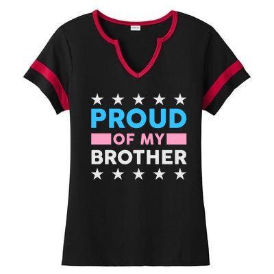 Proud Of My Brother LGBT Pride Ladies Halftime Notch Neck Tee