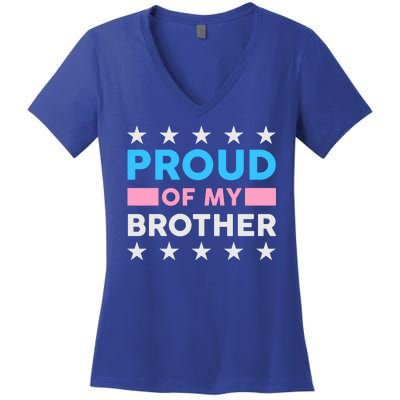 Proud Of My Brother LGBT Pride Women's V-Neck T-Shirt