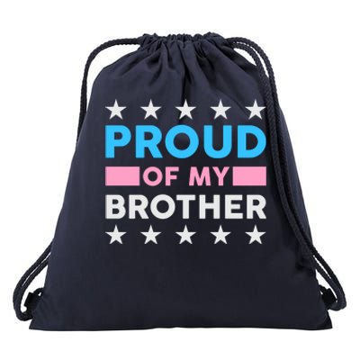 Proud Of My Brother LGBT Pride Drawstring Bag