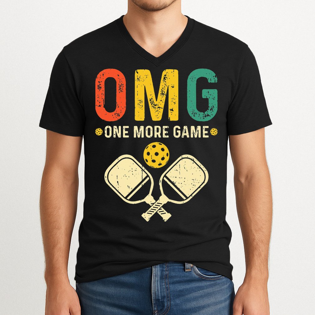 Pickleball One More Game Pickleball Player V-Neck T-Shirt