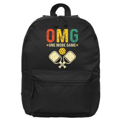 Pickleball One More Game Pickleball Player 16 in Basic Backpack