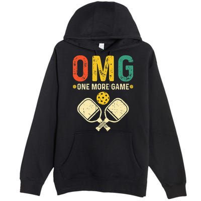 Pickleball One More Game Pickleball Player Premium Pullover Hoodie