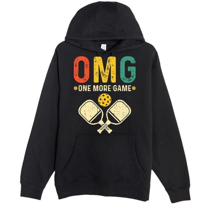 Pickleball One More Game Pickleball Player Premium Pullover Hoodie