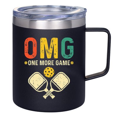 Pickleball One More Game Pickleball Player 12oz Stainless Steel Coffee Mug