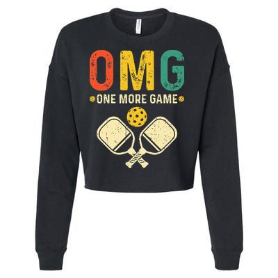 Pickleball One More Game Pickleball Player Cropped Pullover Crew
