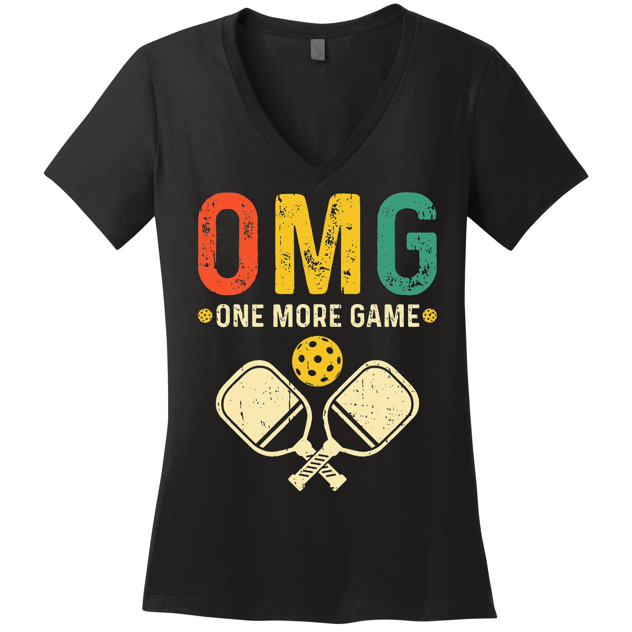 Pickleball One More Game Pickleball Player Women's V-Neck T-Shirt