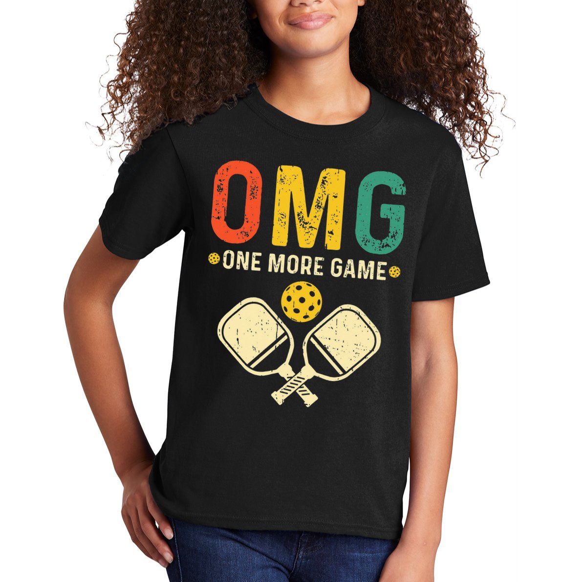 Pickleball One More Game Pickleball Player Kids T-Shirt