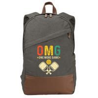 Pickleball One More Game Pickleball Player Cotton Canvas Backpack