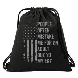 People Often Mistake Me For An Adult Due To My Age Drawstring Bag