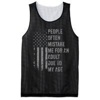 People Often Mistake Me For An Adult Due To My Age Mesh Reversible Basketball Jersey Tank