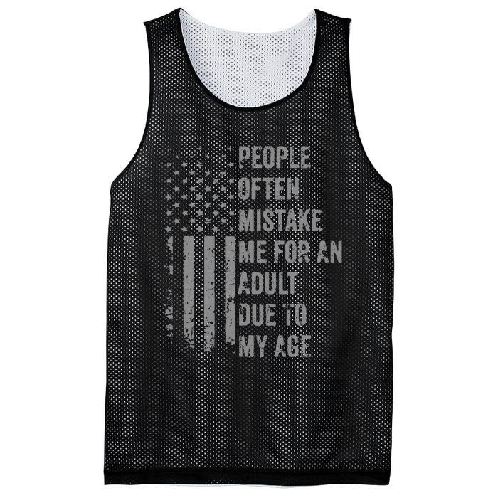 People Often Mistake Me For An Adult Due To My Age Mesh Reversible Basketball Jersey Tank