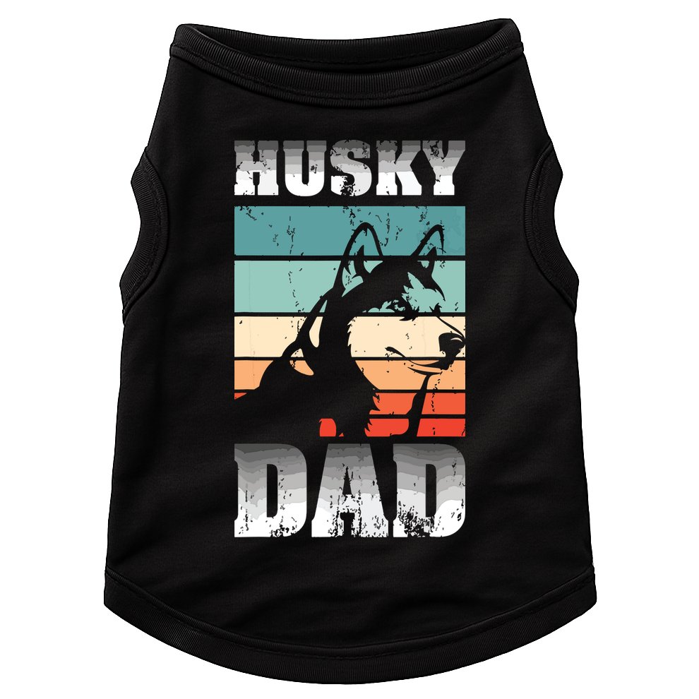 Pet Owner Men Husky Dad Fathers Day Dog Animal Retro Husky Doggie Tank