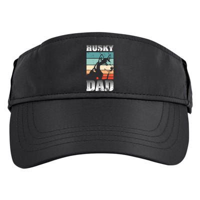 Pet Owner Men Husky Dad Fathers Day Dog Animal Retro Husky Adult Drive Performance Visor