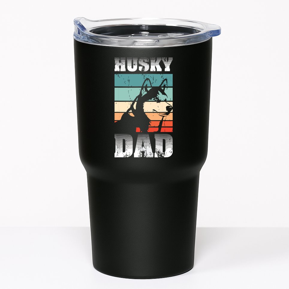 Pet Owner Men Husky Dad Fathers Day Dog Animal Retro Husky Tumbler