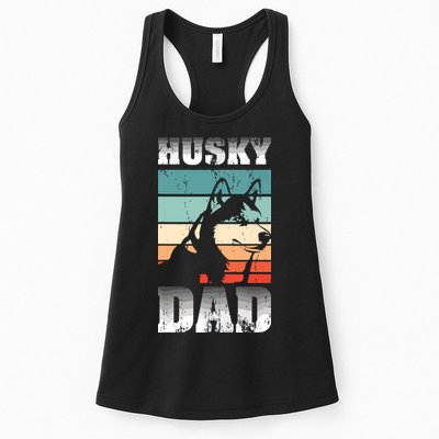 Pet Owner Men Husky Dad Fathers Day Dog Animal Retro Husky Womens Tank Top