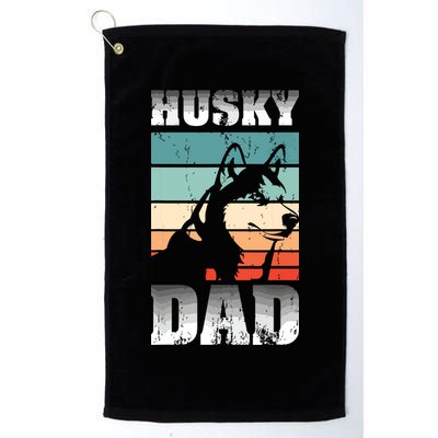 Pet Owner Men Husky Dad Fathers Day Dog Animal Retro Husky Golf Towel