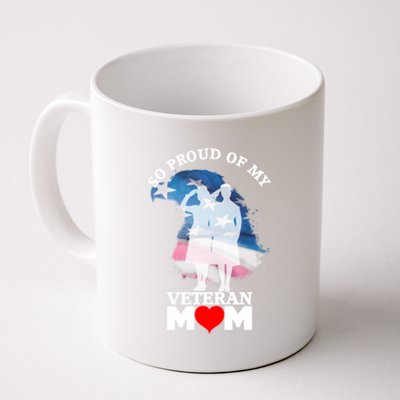 Proud Of My Veteran Mom Patriotic Vintage U S Military Funny Gift Coffee Mug