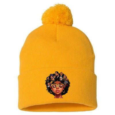 Proud Of My Roots Bhm Black Pride Black Melanin Pom Pom 12in Knit Beanie