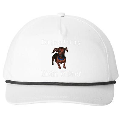 Proud Of My Little Wiener Funny Dog Snapback Five-Panel Rope Hat