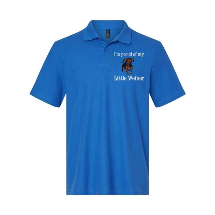 Proud Of My Little Wiener Funny Dog Softstyle Adult Sport Polo