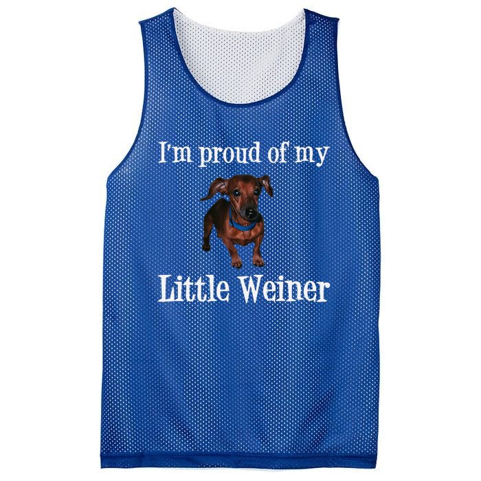 Proud Of My Little Wiener Funny Dog Mesh Reversible Basketball Jersey Tank