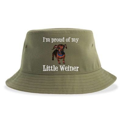 Proud Of My Little Wiener Funny Dog Sustainable Bucket Hat