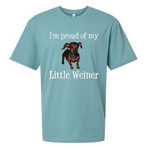 Proud Of My Little Wiener Funny Dog Sueded Cloud Jersey T-Shirt