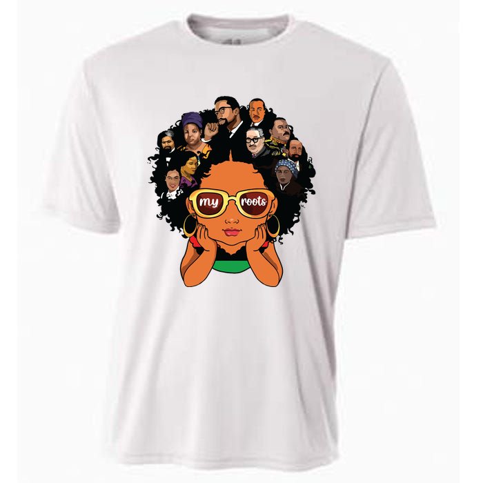 Proud Of My Roots Bhm Black Pride Black Melanin Girl Cooling Performance Crew T-Shirt