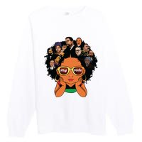 Proud Of My Roots Bhm Black Pride Black Melanin Girl Premium Crewneck Sweatshirt