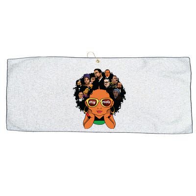 Proud Of My Roots Bhm Black Pride Black Melanin Girl Large Microfiber Waffle Golf Towel