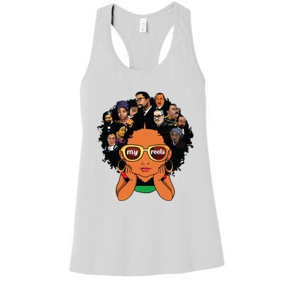 Proud Of My Roots Bhm Black Pride Black Melanin Girl Women's Racerback Tank