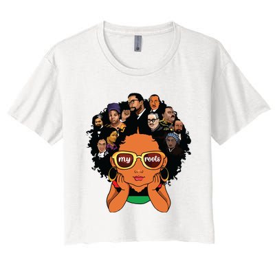 Proud Of My Roots Bhm Black Pride Black Melanin Girl Women's Crop Top Tee