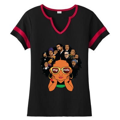 Proud Of My Roots Bhm Black Pride Black Melanin Ladies Halftime Notch Neck Tee