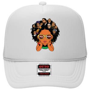 Proud Of My Roots Bhm Black Pride Black Melanin High Crown Mesh Back Trucker Hat