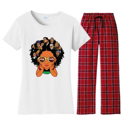 Proud Of My Roots Bhm Black Pride Black Melanin Women's Flannel Pajama Set